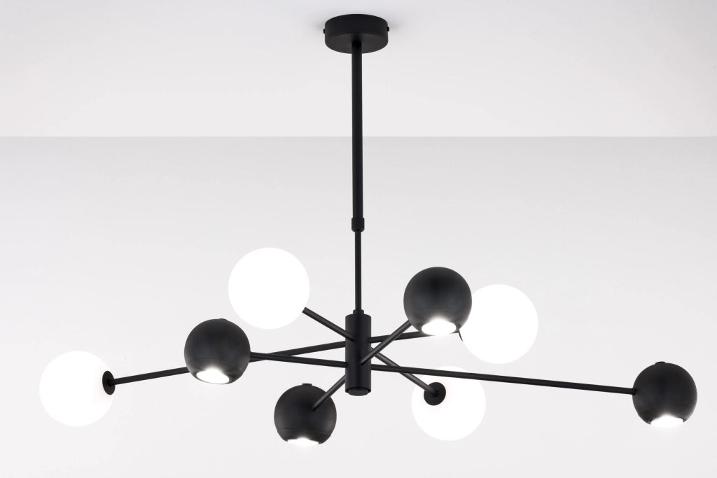 Lampada a sospensione MOKA nera 8 luci G9/GU10 Jupiter