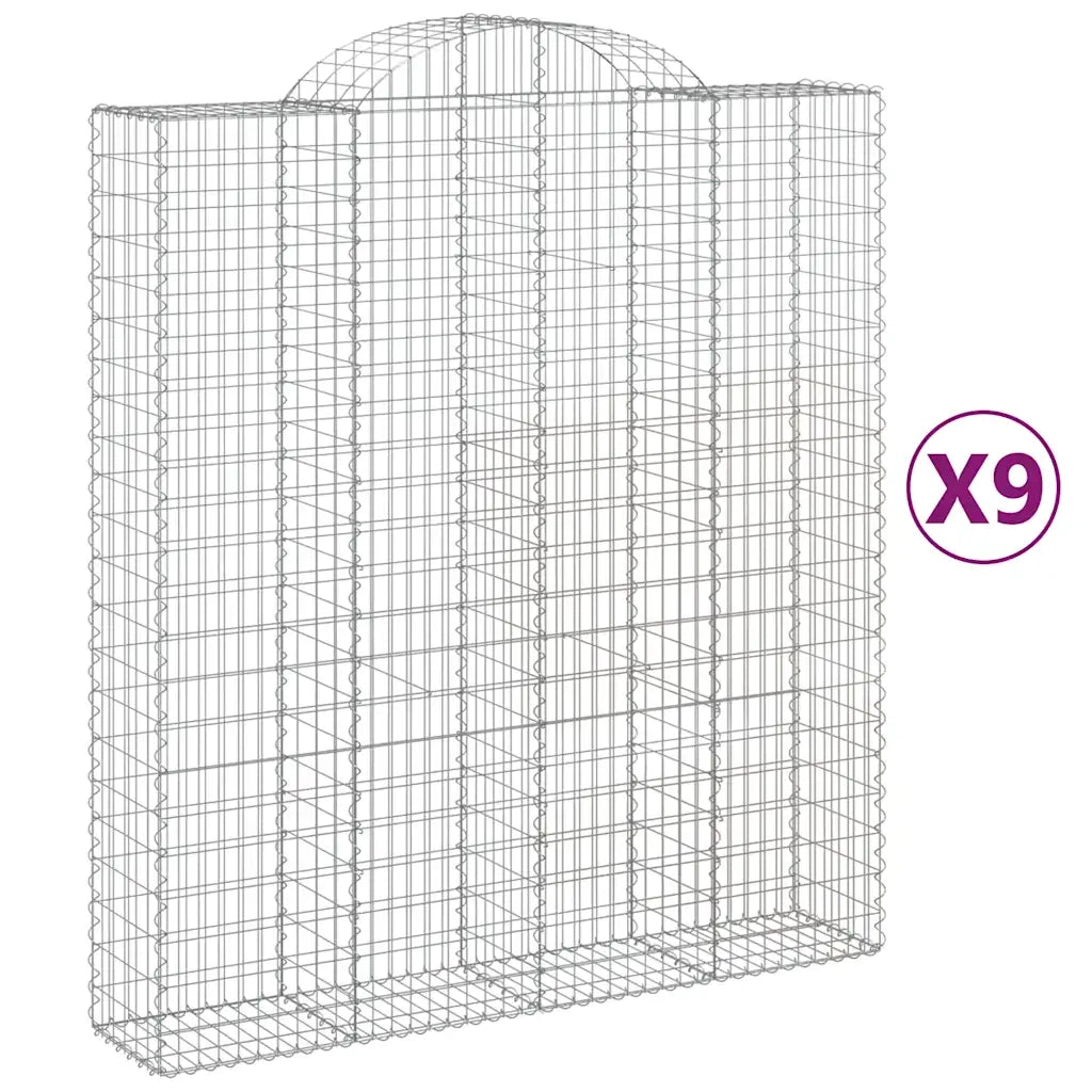 Cesti Gabbioni ad Arco 9 pz 200x50x220/240 cm Ferro Zincatocod mxl 100292