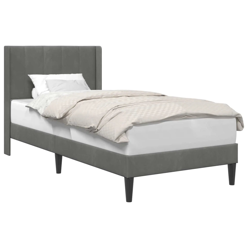 Struttura del letto Grigio Scuro 90 x 190 cm Velluto 3414668