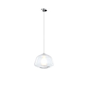 Sospensione Contemporaneo Double Skin Metallo Cromo Vetro Trasp 1 Luce E27