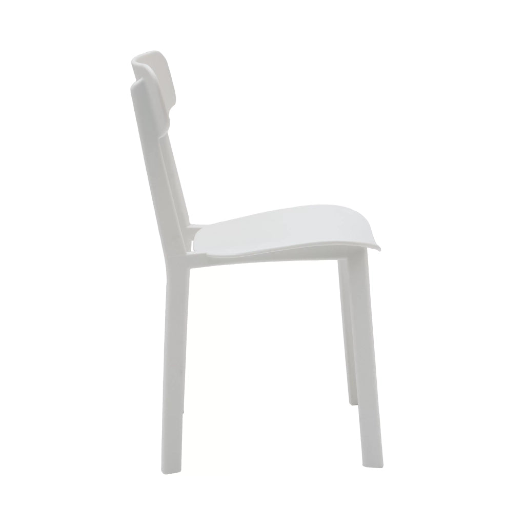 Set 4 sedie in polipropilene bianco misure l.42 h.70 p.50 hs.46