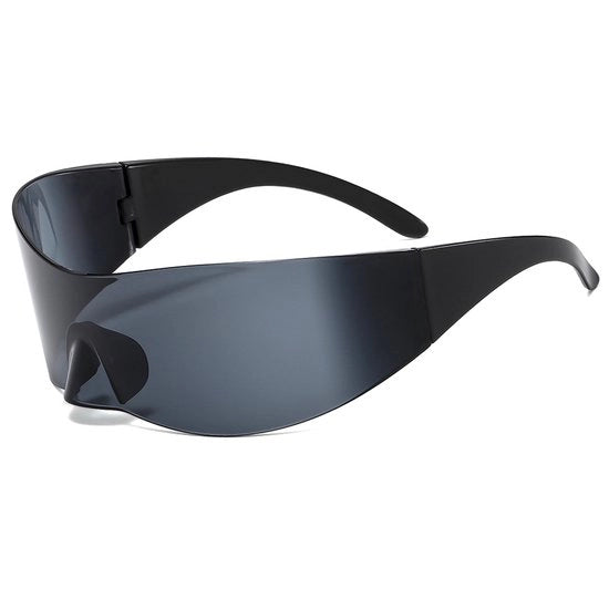Oversized zonnebrille punk stile hiphop per uomo, senza bordo, stile sportivo outdoor, UV400