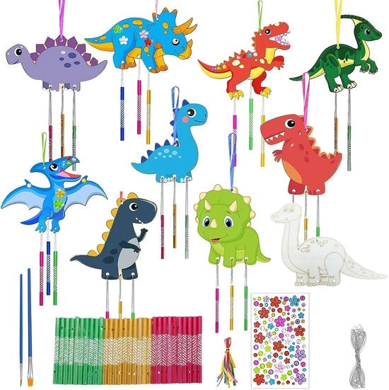 Set di giochi a forma di dinosauro da dipingere - 8 pezzi per bambini - set di gioco in legno 3D da assemblare - giocattolo per bambini - regalo di compleanno per bambini