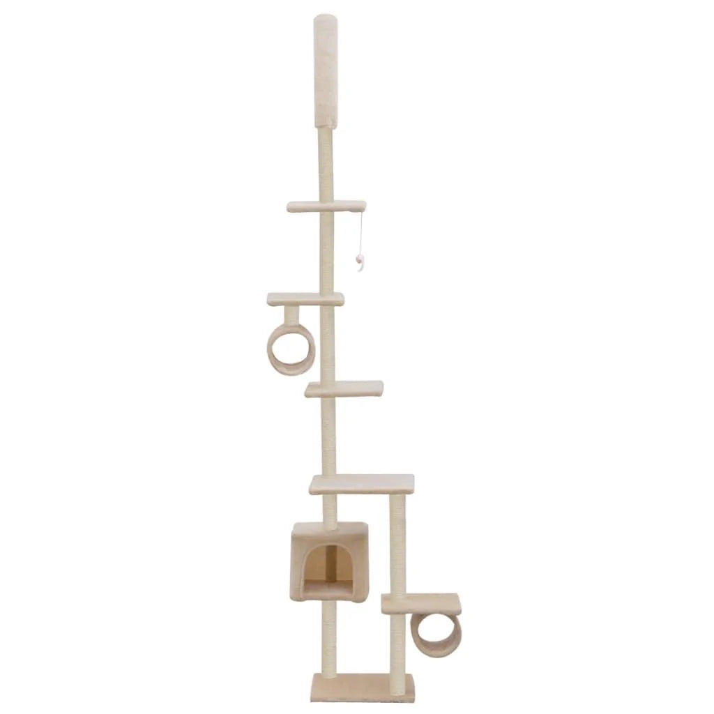 Tiragraffi albero per gatti cuccia per gatti giocattolo peluche sisal 260 cm beige 3702117
