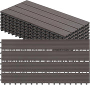GTF005co Piastrelle per Pavimenti da Esterno Mattonelle Pavimentazione ad Incastro Click-Deck in Legno Composito, con 6 Pannelli da 30x60 cm Caffè