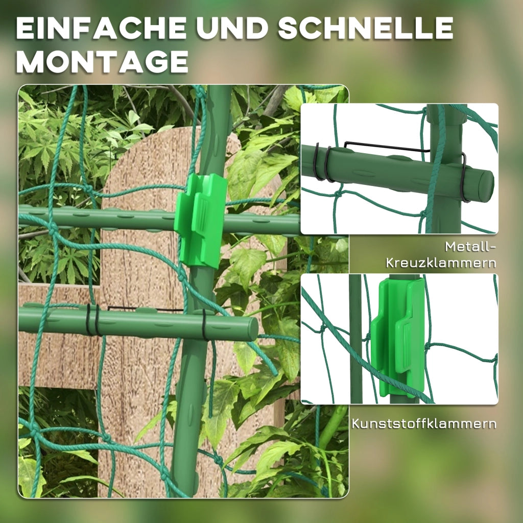 GRIGLIA Rampicante regolabile 144x167x206 cm Acciaio verde con rete