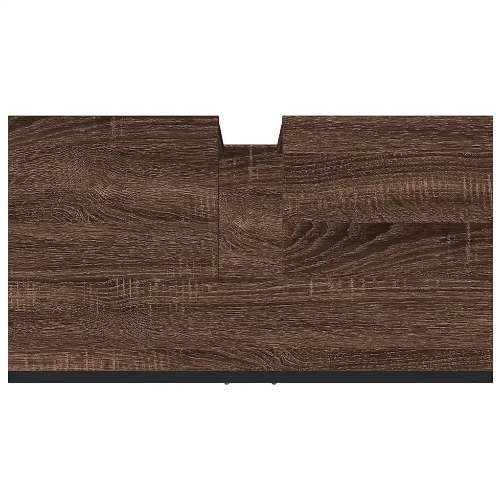 Mobile Lavabo | Armadio Lavabo Bagno Rovere Marrone 60x33x60cm Legno Multistrato