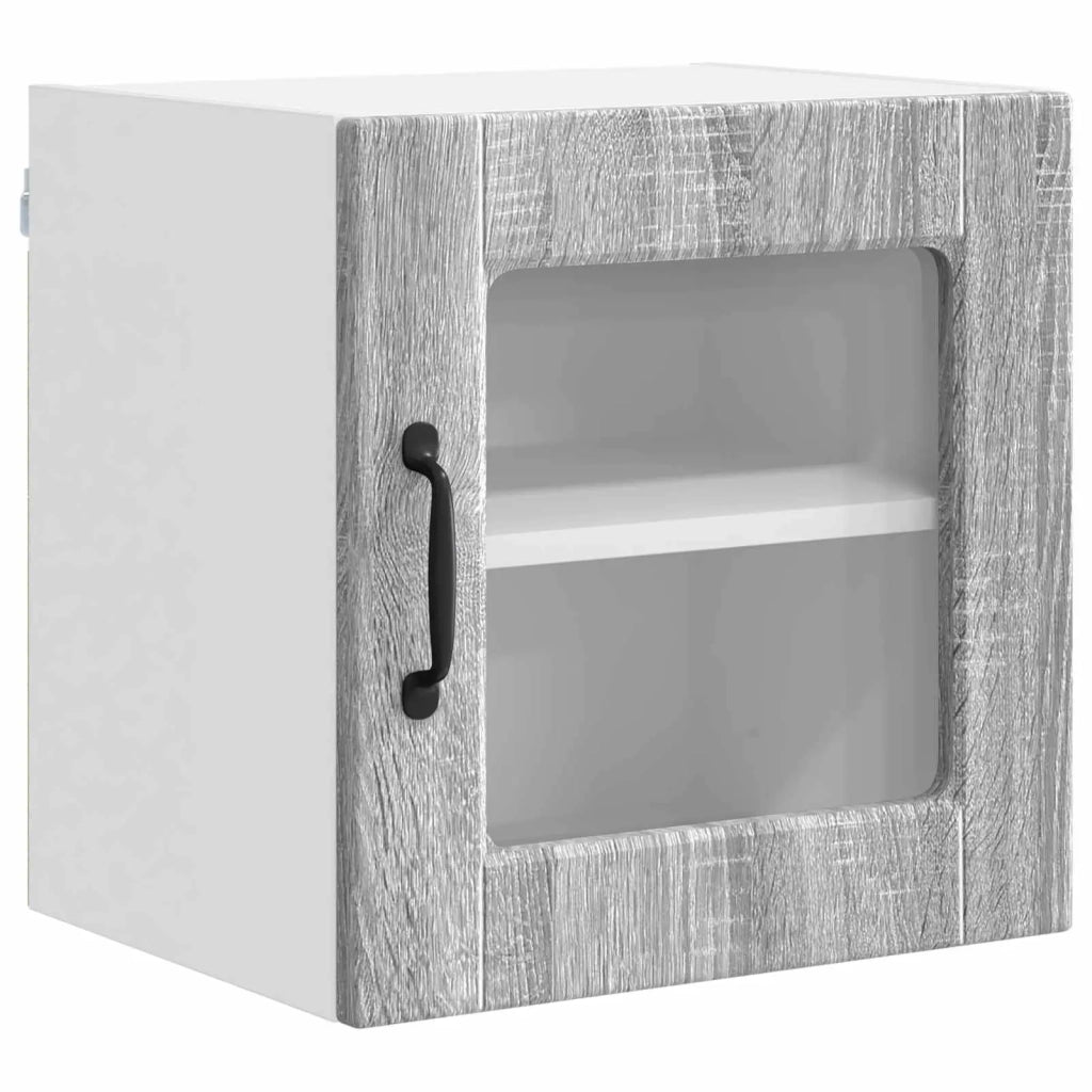 Mobile in vetro da parete PORTO 2 pcs Grigio Sonoma