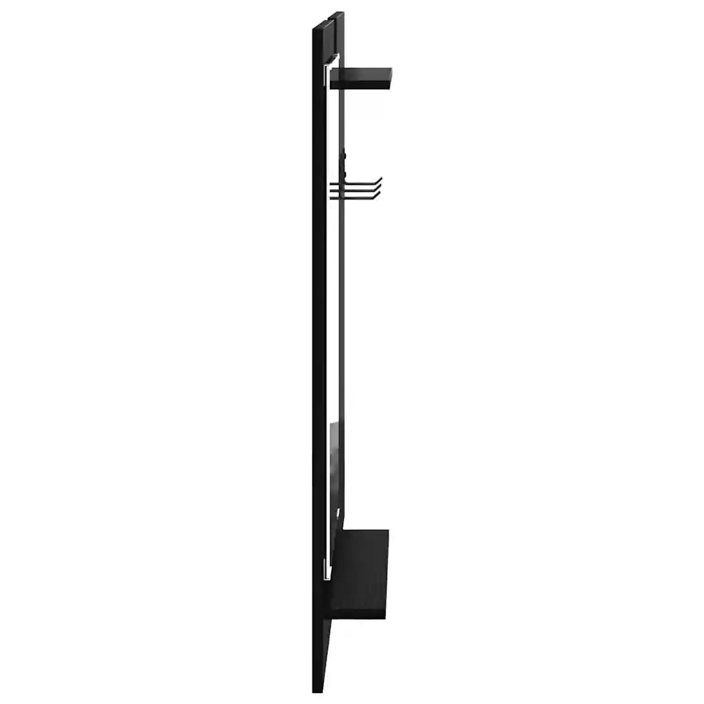 vidaXL Appendiabiti a muro con lo scaffale Rovere nero 70 x 10 x 90 cm