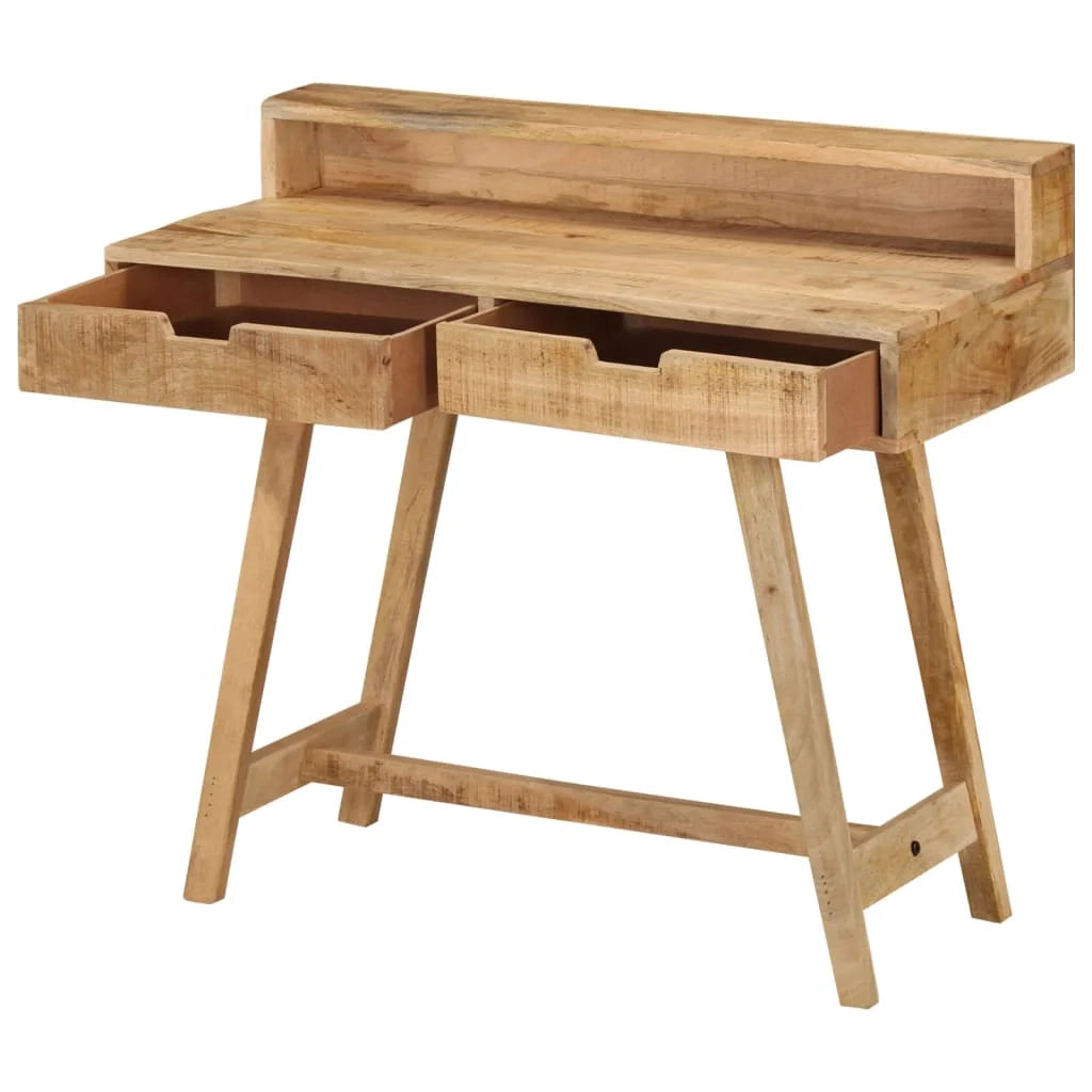 Scrivania postazione di lavoro scrivania per computer scrivania da studio 100 x 45 x 90 cm legno massello di mango grezzo marrone 02_0023366