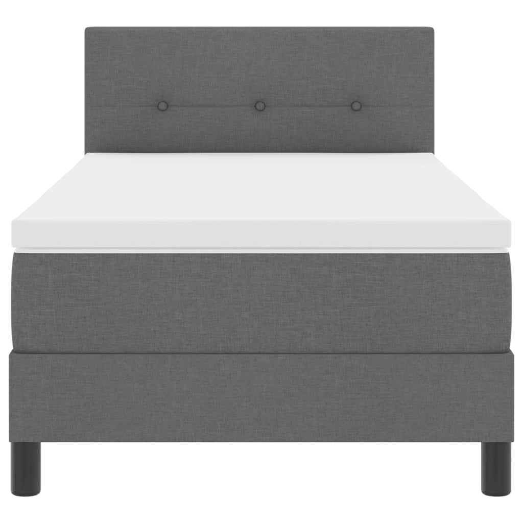 Letto a Box con Materasso e LED Grigio Scuro 90x200 cm Tessuto