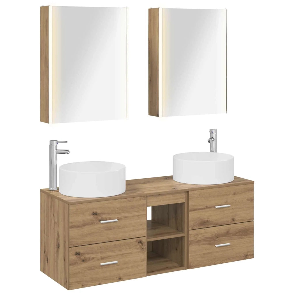 Set di mobili per il bagno 5 pcs Rovere Artigianale 3407094