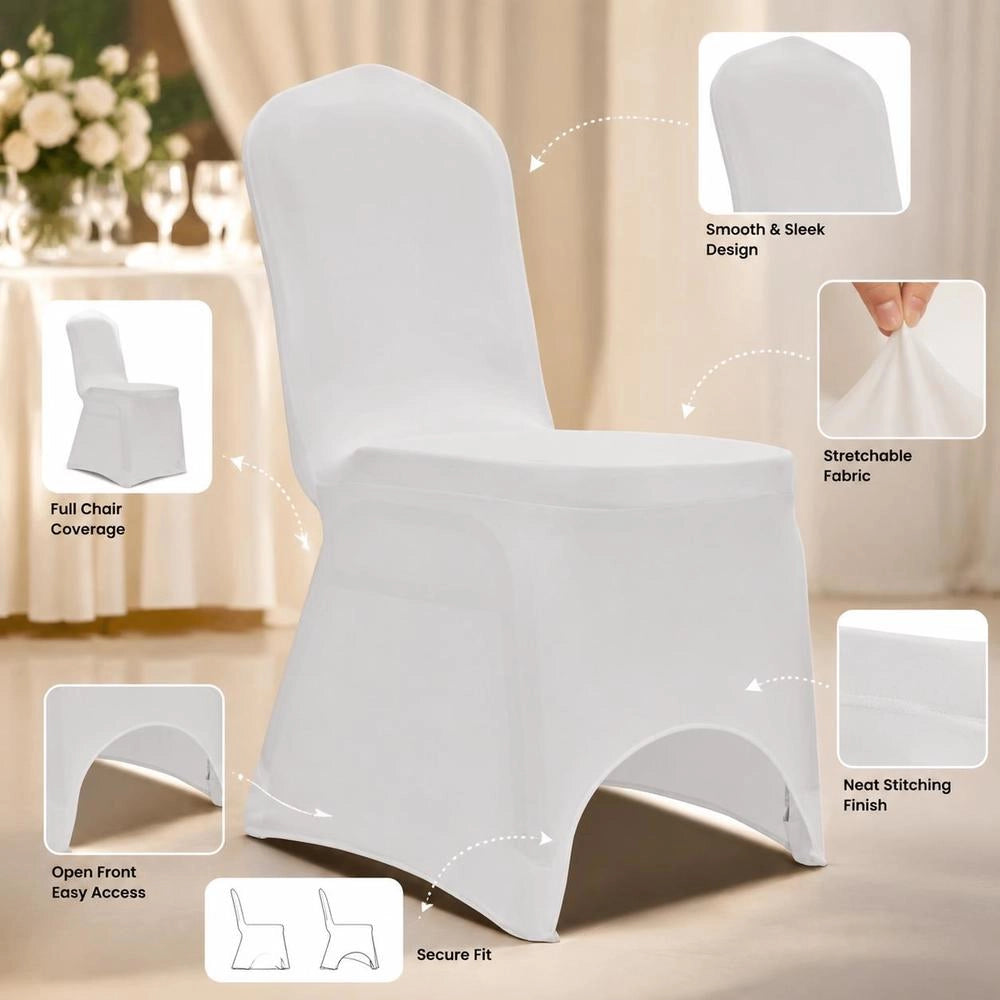 6 X Chair Cover Stretch Cover White