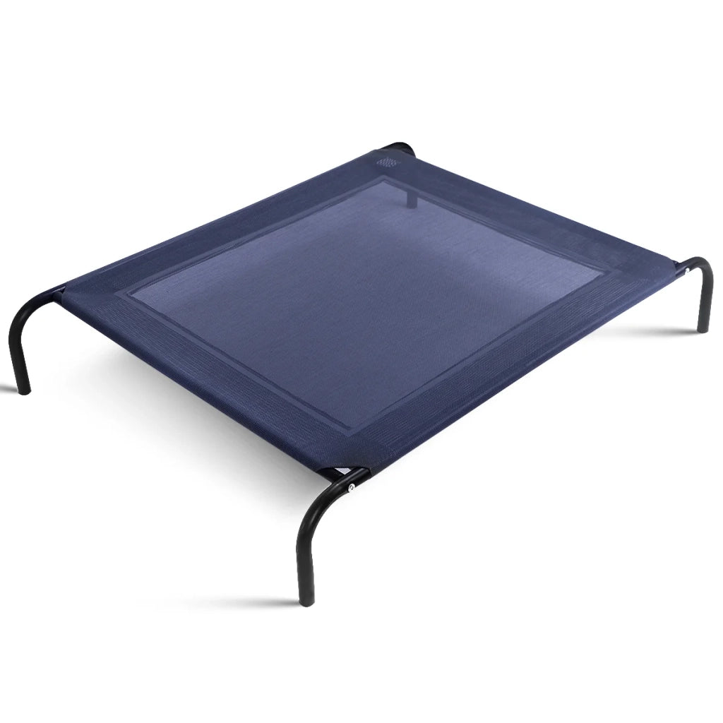 Cuccia rialzata per cani 130 x 90 x 20 cm facile da trasportare atmosfera accogliente ferro grigio 20_0021048