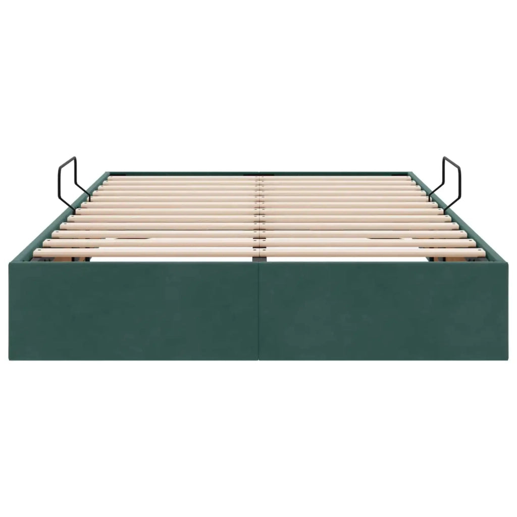 Letto ottomano Verde Scuro 120 x 200 cm Velluto