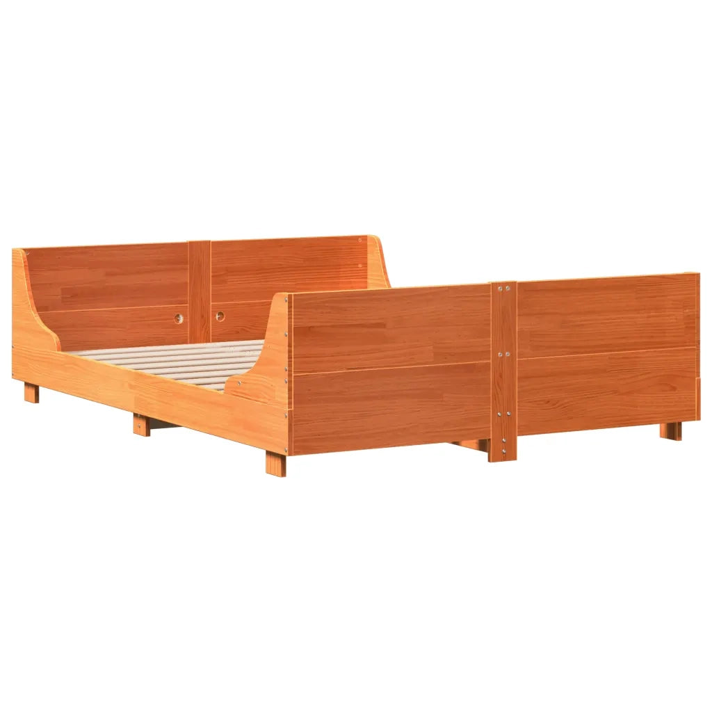 Letto senza Materasso Marrone Cera 160x200 cm in Legno di Pino 3302278