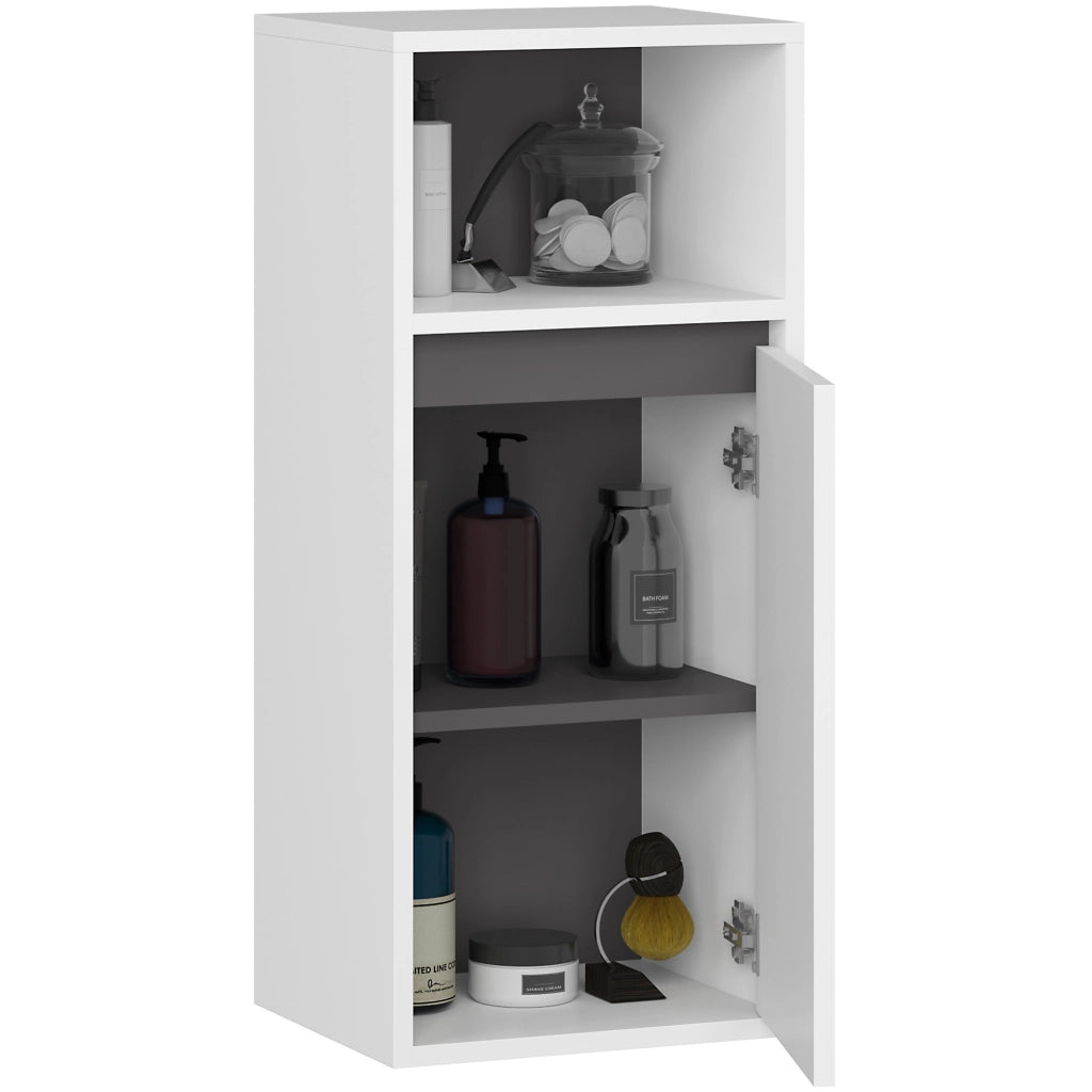 Mobile bagno sospeso VAMI Bianco, Grigio Grafite 35 cm 1 anta 35x30x80 cm