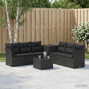 Set di divani 8 pz Nero Rattan sintetico e Acciaio 3448260