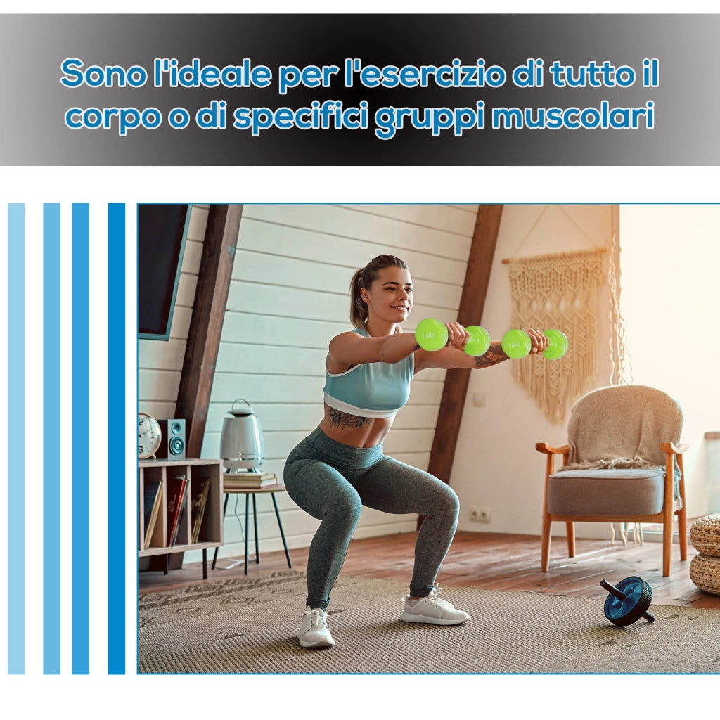 Set di Manubri per Allenamento a Casa Copertura in Gomma