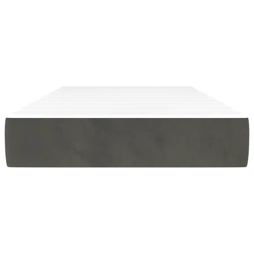 Materasso a Molle Grigio Scuro 90x210x20 cm in Velluto