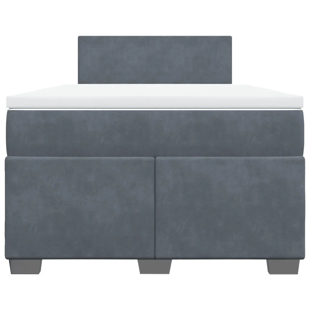 Giroletto a Molle con Materasso Grigio Scuro 120x190 cm Velluto 3286253