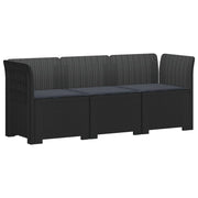 Divano da giardino 3 posti con cuscini in look rattan PP 3443821