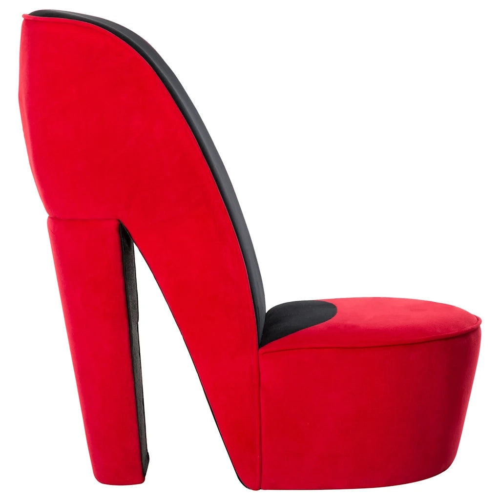 Poltrona a Forma di Scarpa con Tacco Alto in Velluto Rosso 248644