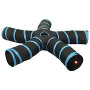 Tunnel per gatti a 5 vie 25 cm poliestere nero e blu 02_0005160