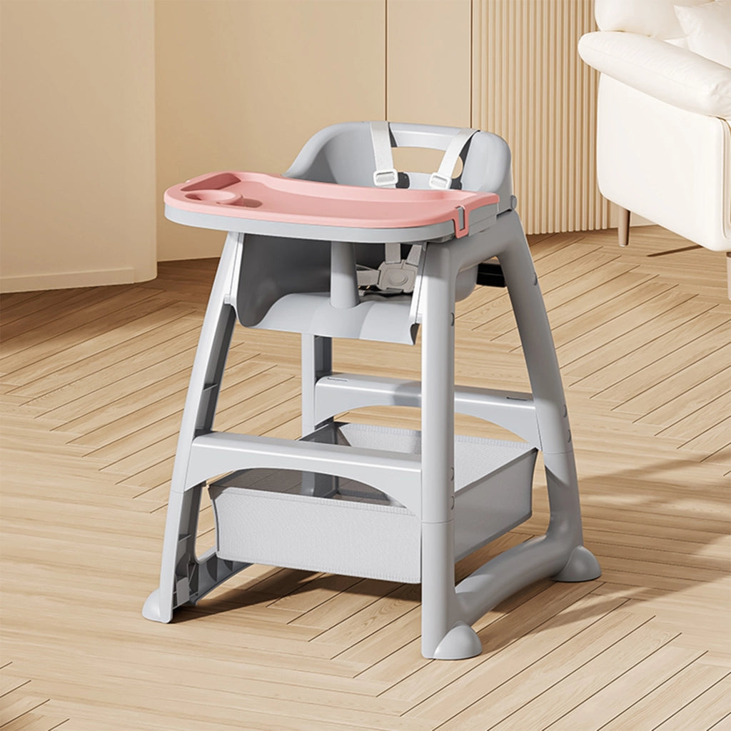 SEGGIOLONE con 3 vassoi intercambiabili 43x25x55 cm Grigio in polipropilene