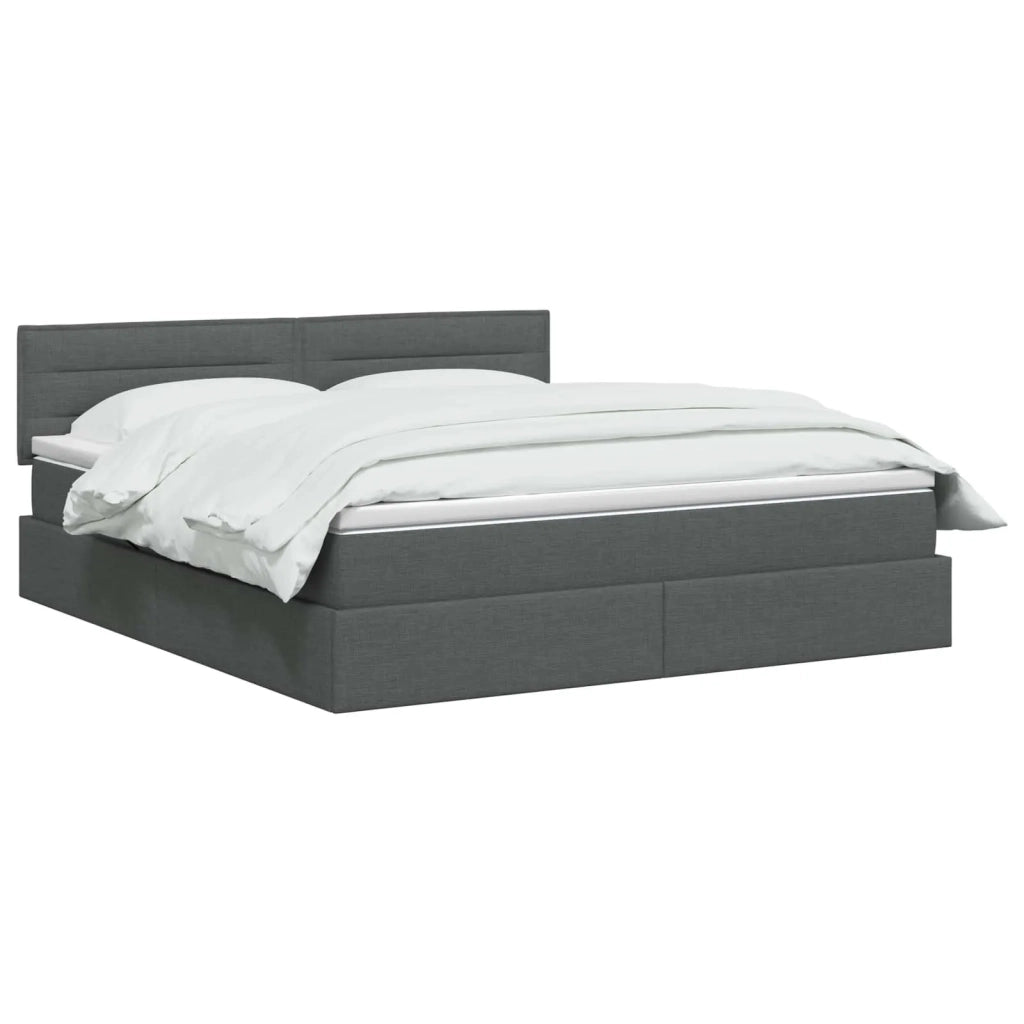 Letto con contenitore e materasso Grigio Scuro 140 x 200 cm 3458563