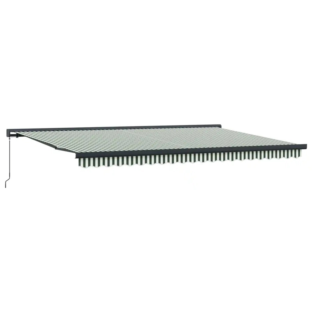 Tenda Retrattile Verde e Bianco 500 × 300 cm Tessuto e Metallo 3331473