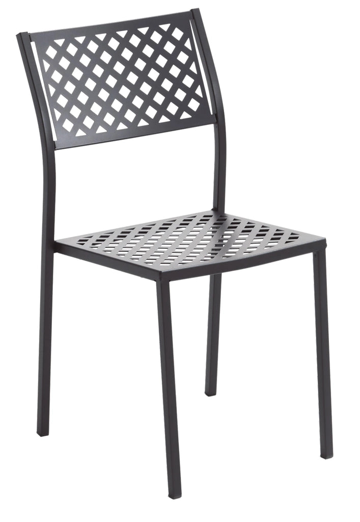 Set 4 Sedie da Giardino 46x58x84 cm in Acciaio RD Italia Lola Antracite
