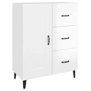 Buffet credenza cassettiera mobiletto mobile contenitore organizer per cucina soggiorno finitura lucida 69,5 x 34 x 90 cm legno ingegnerizzato bianco 02_0030752
