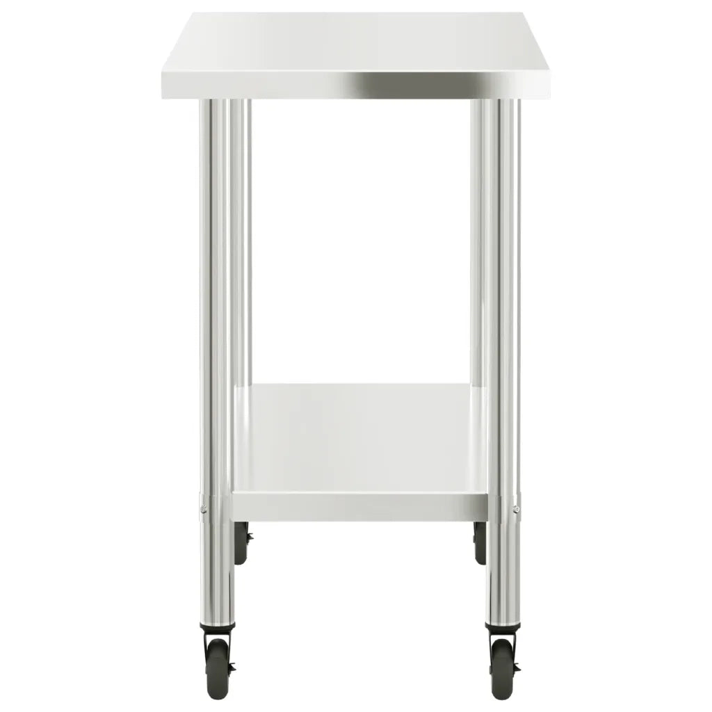 Tavolo da Lavoro Cucina con Ruote 110x55x85 cm in Acciaio Inox CFW8271631