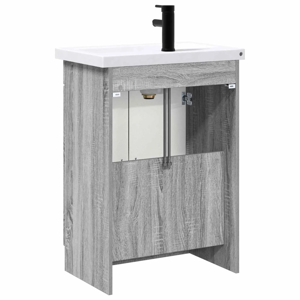 Set di mobili per il bagno Sonoma grigio 56 x 37,5 x 81 cm 3404190