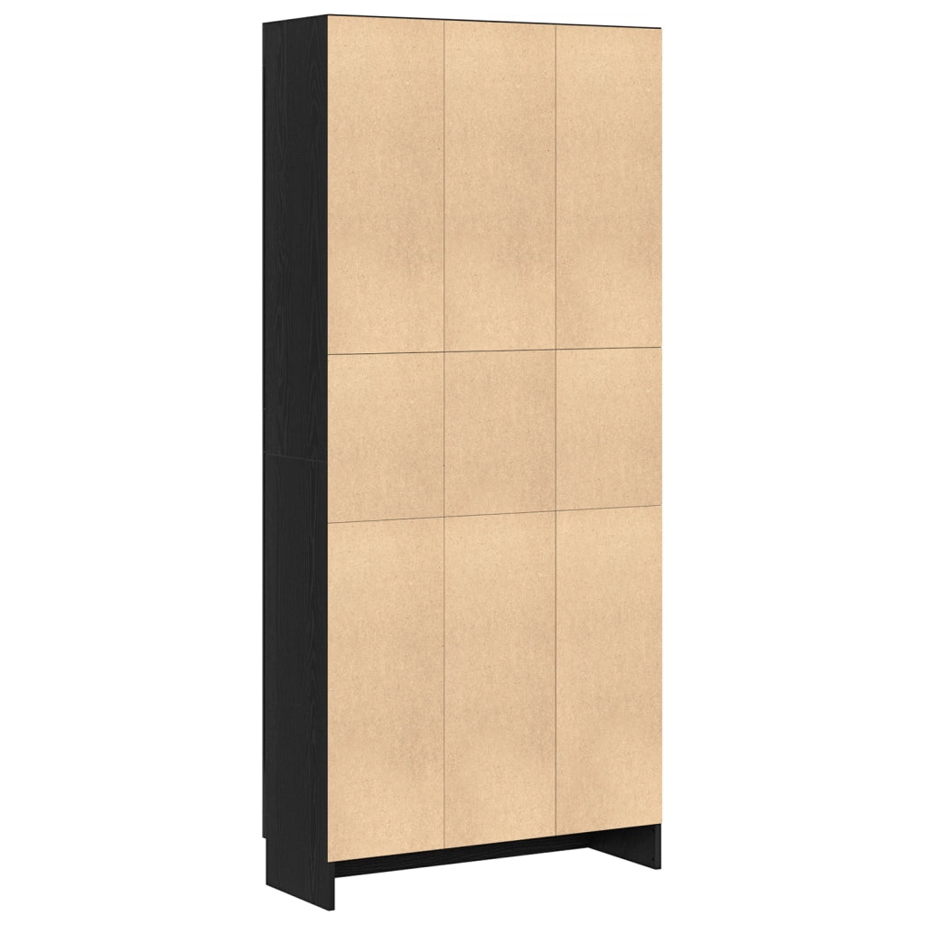 Armadi per libri  2 pz Nero Rovere 82,5x30,5x185 cm in legno ingegnerizzato