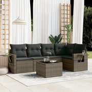 Set Divano da Giardino 6 pz con Cuscini Grigio in Polyrattan 3220139