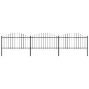 Recinzione da Giardino con Punta a Lancia in Acciaio 504x150 cm Nero 277732
