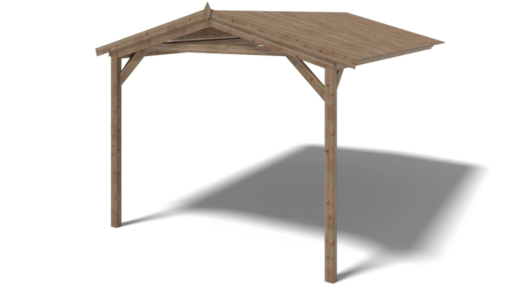 Casetta da giardino in legno – 3x3 m con estensione 4x2.76 m - 20 m² - DOM676+DOS194 - ALTANKA