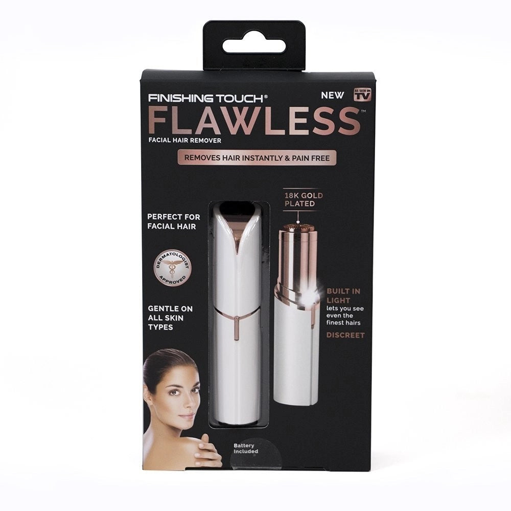 Trade Shop - Epilatore Depilatore Rasoio Donna A Forma Di Rossetto A Batteria Con Luce Led -