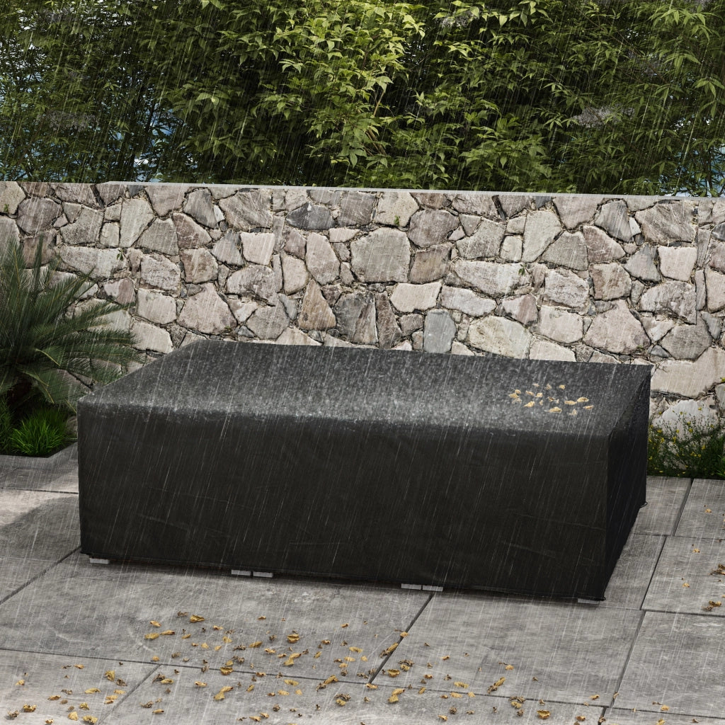 Housse per Tavolo da Giardino ¨C zephmum ¨C 222x155x67 cm, Nero, Tessuto Oxford, Impermeabile