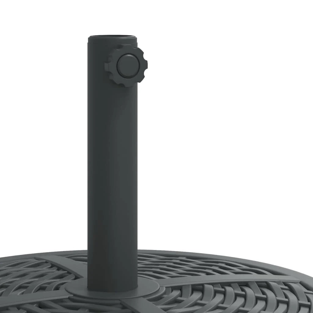 Base per ombrellone rotonda 45 x 30,5 cm stabile ed elegante per pali Ø38/48 mm plastica nera 02_0056653