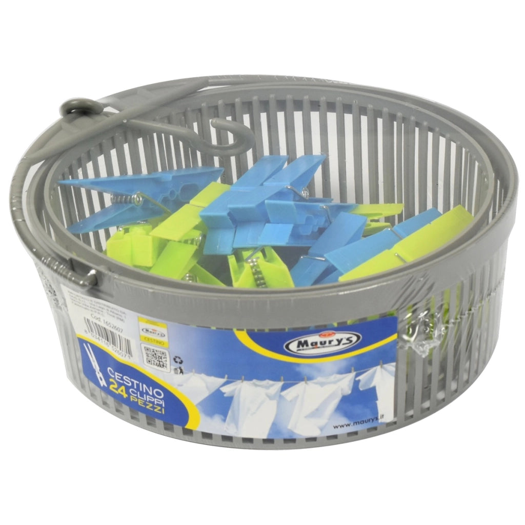 MAURY'S CESTINO CLIPPÌ PORTAMOLLETTE APPENDIBILE CON 24 MOLLETTE ASSORTITE