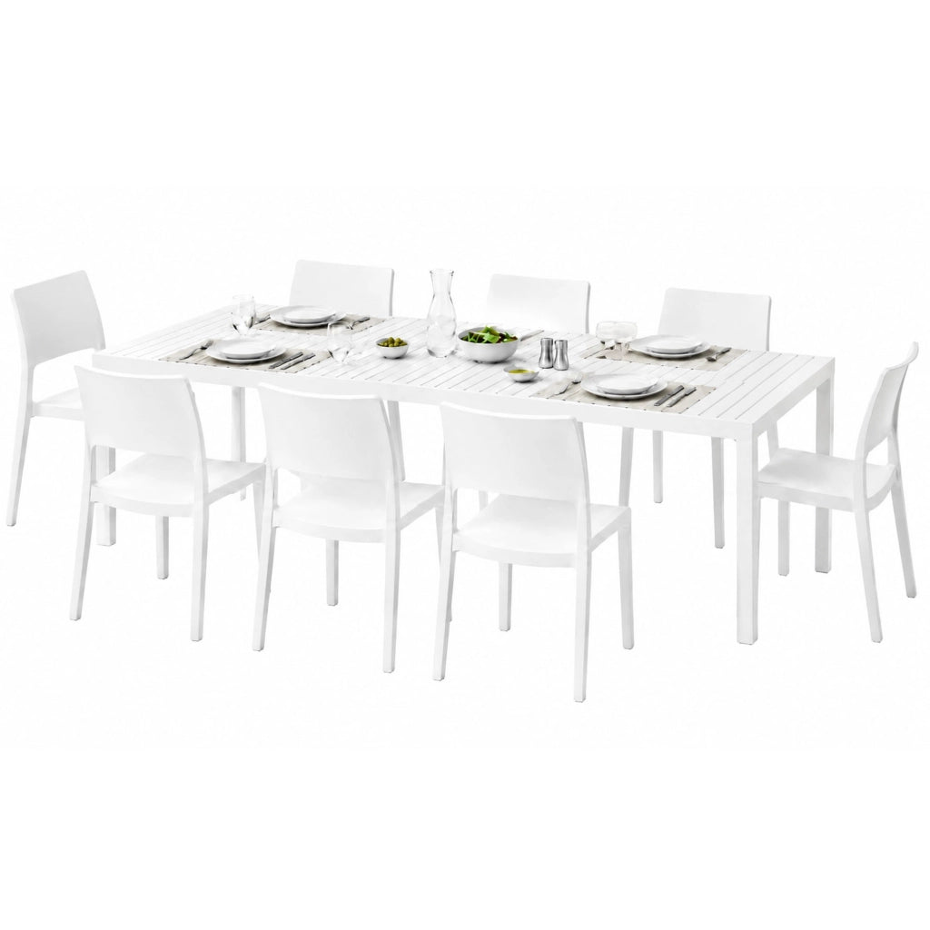 Salottino Outdoor Masibanno, set Salotto da Esterno 8 Posti Made in Italy, Bianco