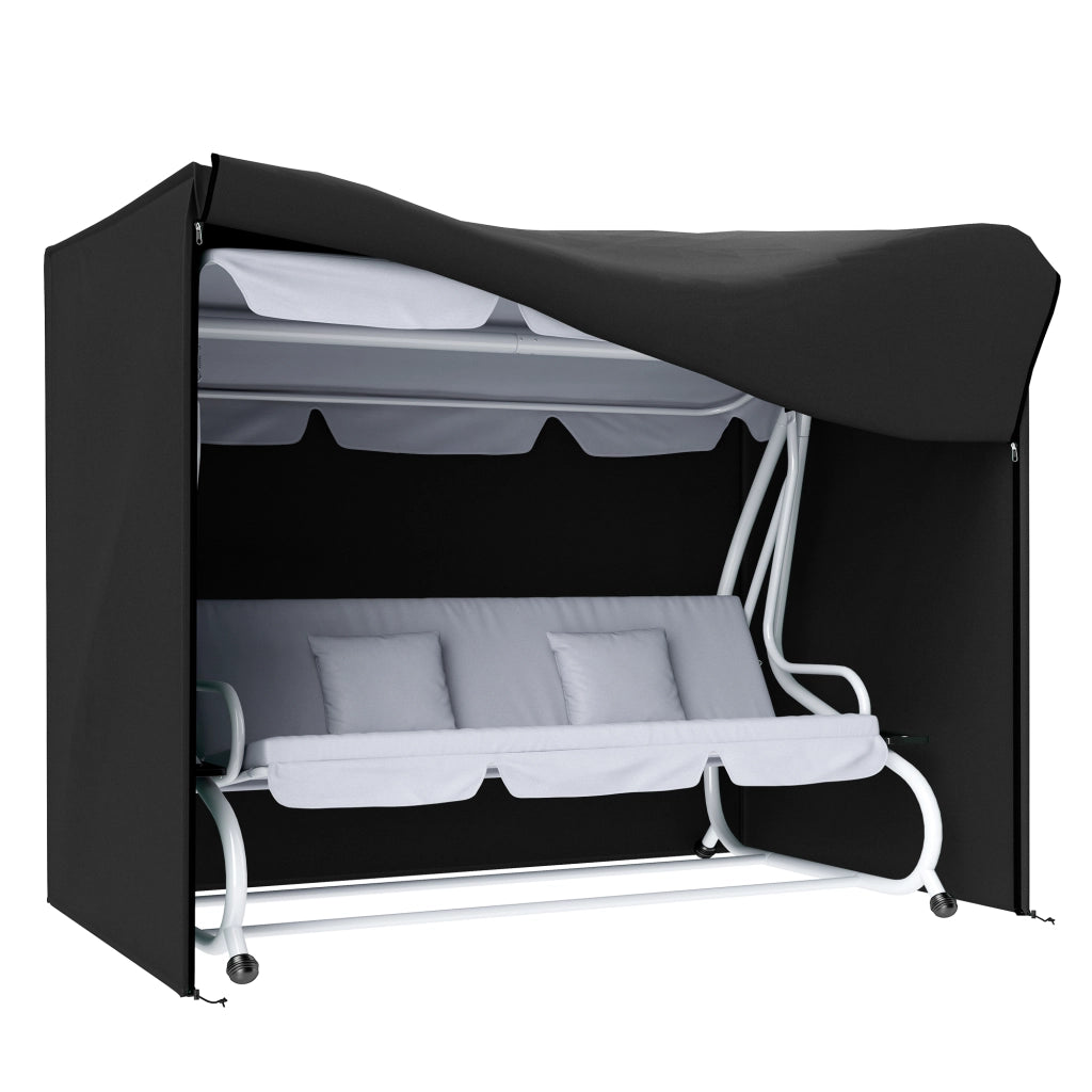 Copertura per Dondolo da Giardino 3 Posti ¨C Zephmum ¨C Nero 220x125x172 cm