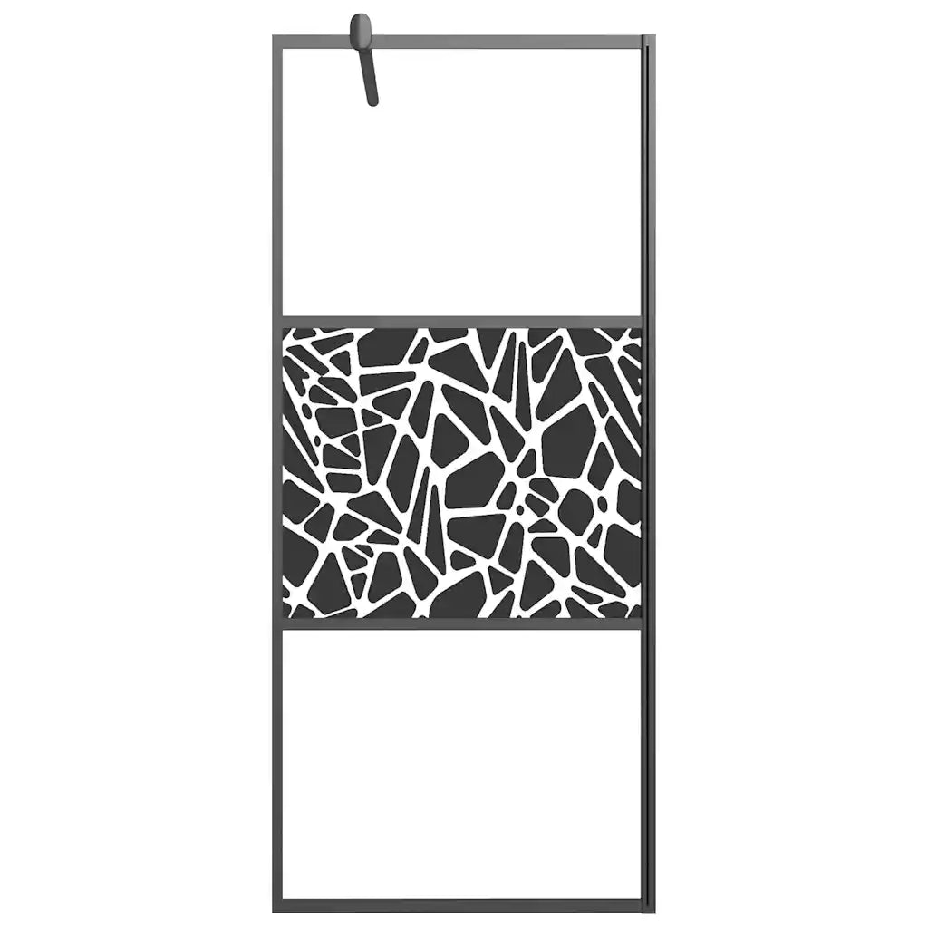Parete Doccia Walk in 90x195cm Vetro ESG con Design Pietre Nero CFW9021962