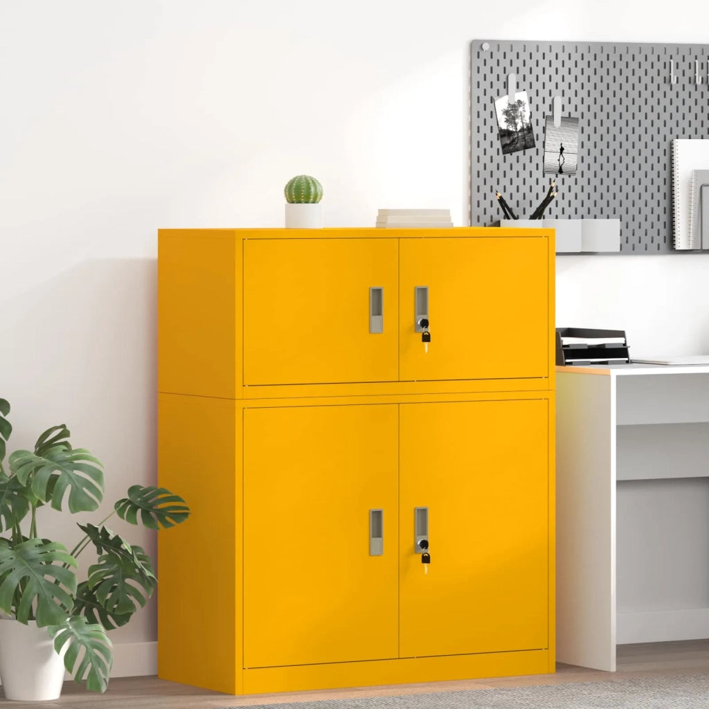 Armadio Giallo senape 90 x 40 x 40 cm Acciaio