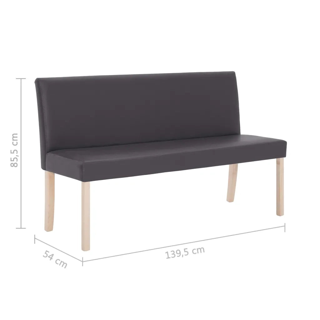 Panca-Sgabello 139,5 cm Grigia in Similpelle