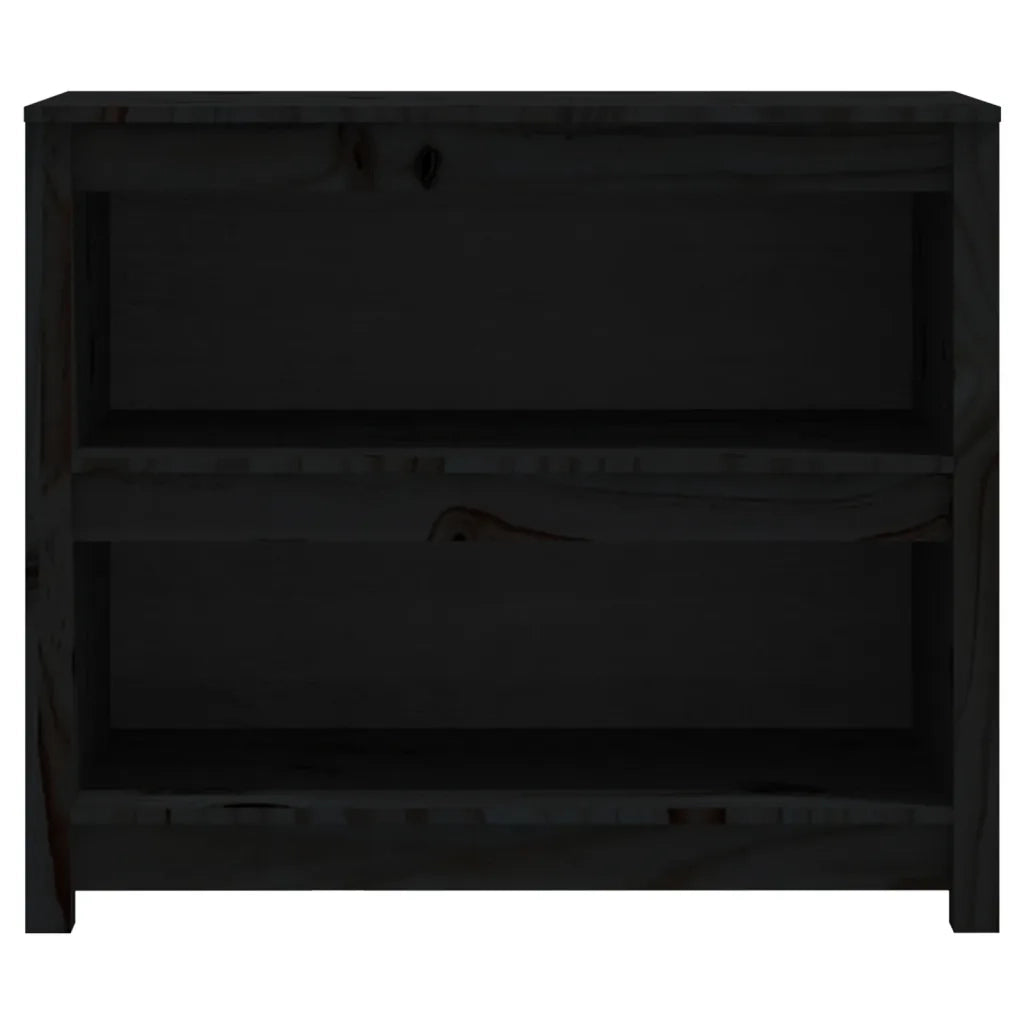 Libreria-Scaffale per Libri-Mobile di Stoccaggio Nera 80x35x68 cm in Legno Massello di Pino