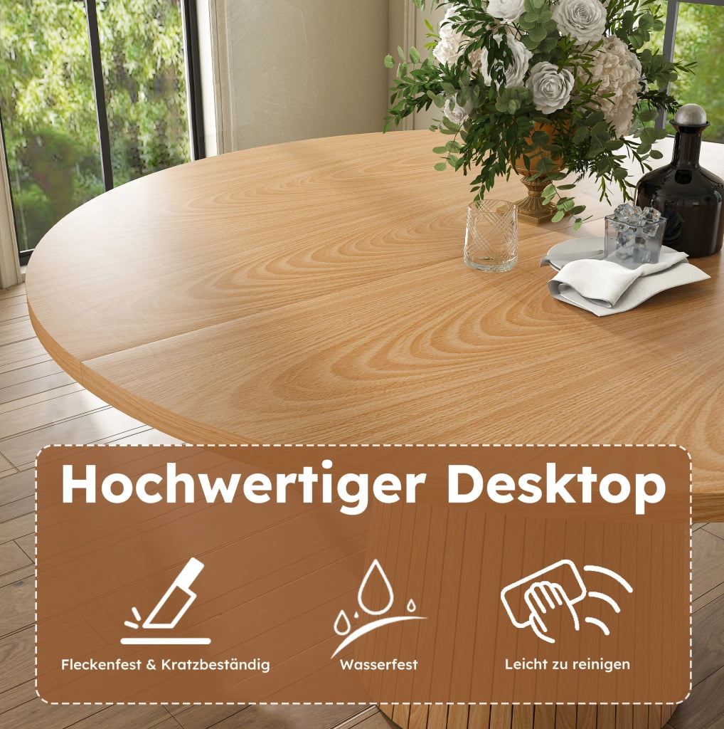 Tavolo da pranzo rotondo Ø110 cm effetto rovere